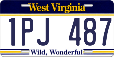 WV license plate 1PJ487