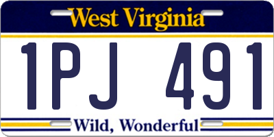 WV license plate 1PJ491