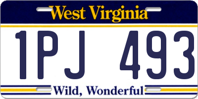WV license plate 1PJ493