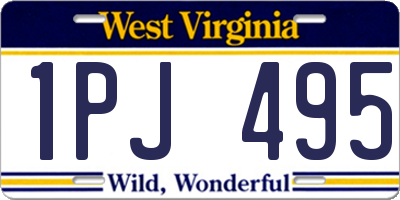 WV license plate 1PJ495