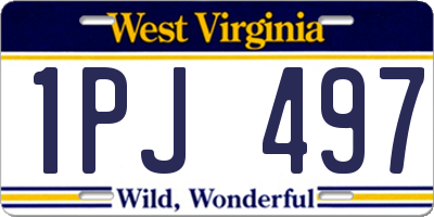 WV license plate 1PJ497