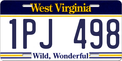 WV license plate 1PJ498