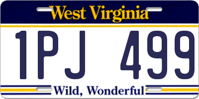 WV license plate 1PJ499