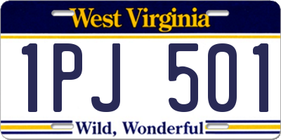 WV license plate 1PJ501