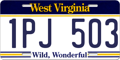 WV license plate 1PJ503