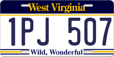 WV license plate 1PJ507