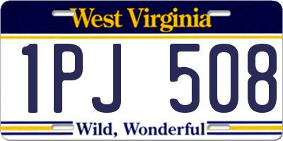 WV license plate 1PJ508