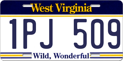 WV license plate 1PJ509