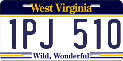 WV license plate 1PJ510