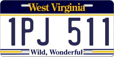 WV license plate 1PJ511