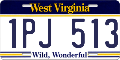 WV license plate 1PJ513