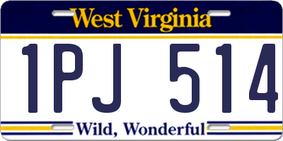 WV license plate 1PJ514