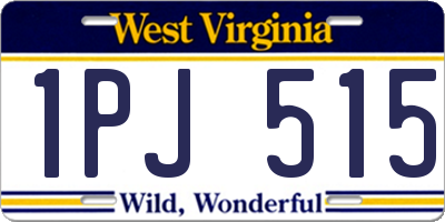 WV license plate 1PJ515