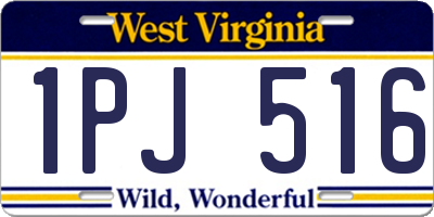 WV license plate 1PJ516