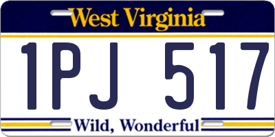 WV license plate 1PJ517