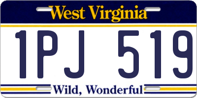 WV license plate 1PJ519