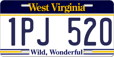 WV license plate 1PJ520