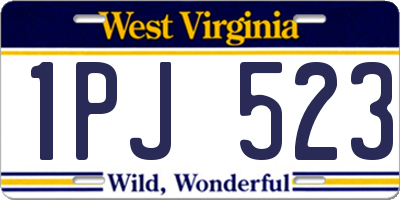 WV license plate 1PJ523