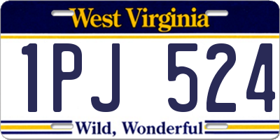 WV license plate 1PJ524