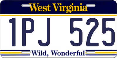 WV license plate 1PJ525