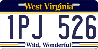 WV license plate 1PJ526