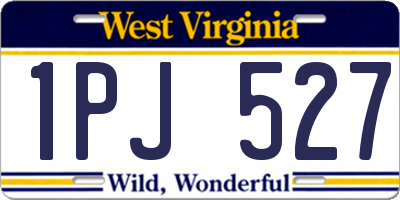 WV license plate 1PJ527