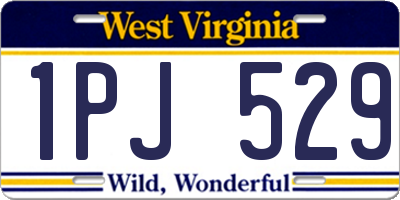 WV license plate 1PJ529