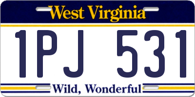 WV license plate 1PJ531
