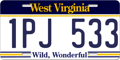 WV license plate 1PJ533