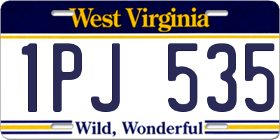 WV license plate 1PJ535