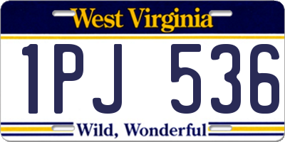 WV license plate 1PJ536