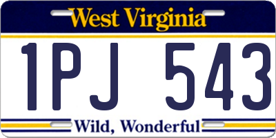 WV license plate 1PJ543