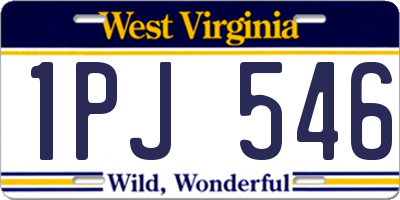 WV license plate 1PJ546