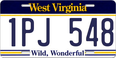 WV license plate 1PJ548