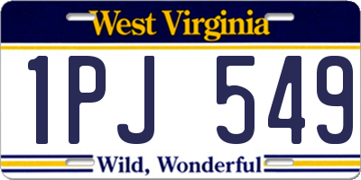 WV license plate 1PJ549