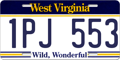 WV license plate 1PJ553