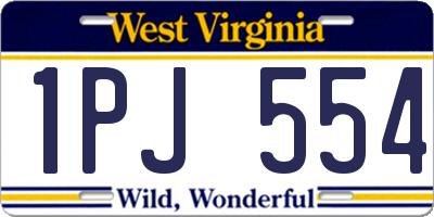 WV license plate 1PJ554
