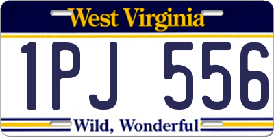 WV license plate 1PJ556