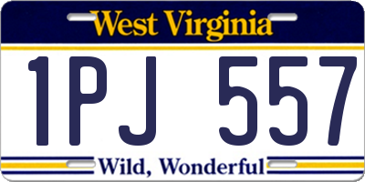 WV license plate 1PJ557