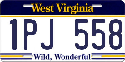 WV license plate 1PJ558