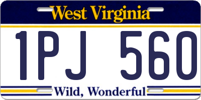 WV license plate 1PJ560