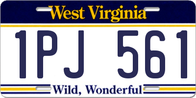 WV license plate 1PJ561