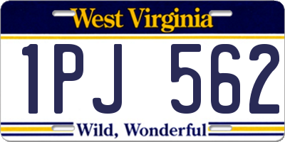 WV license plate 1PJ562