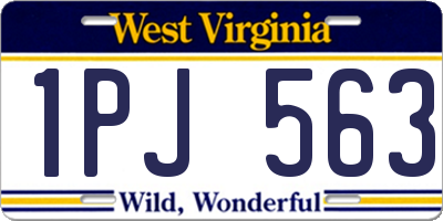 WV license plate 1PJ563