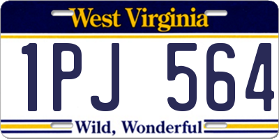 WV license plate 1PJ564