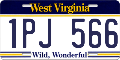 WV license plate 1PJ566