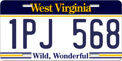 WV license plate 1PJ568