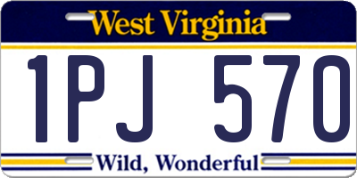 WV license plate 1PJ570