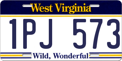 WV license plate 1PJ573