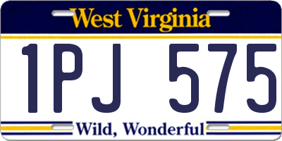 WV license plate 1PJ575